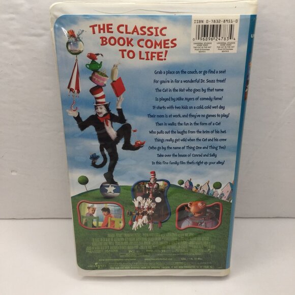 Vintage Dr. Seuss The Cat In The Hat VHS 2003 Clamshell Case Classic Family Film - Picture 3 of 5